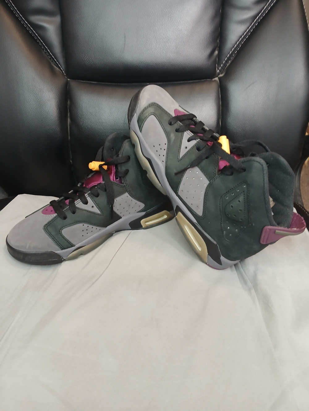 Jordan Boy's Gray & Maroon High-Top Sneakers